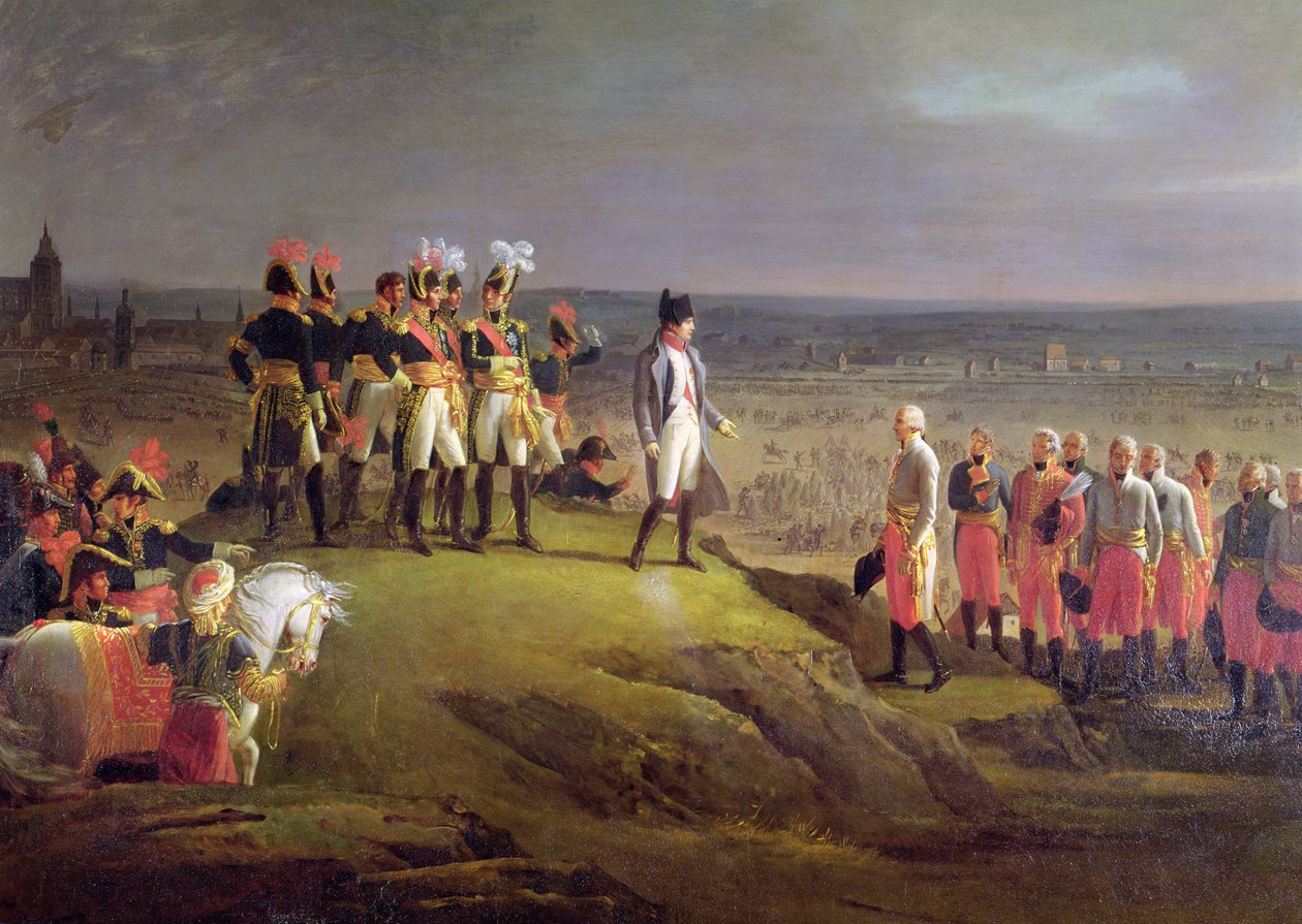 Napoleão I (1769-1821) Recebendo o General Mack (1752-1828) na rendição de Ulm, 20 de outubro de 1805, 1806 (detalhe de 166301) de Rene Theodore Berthon