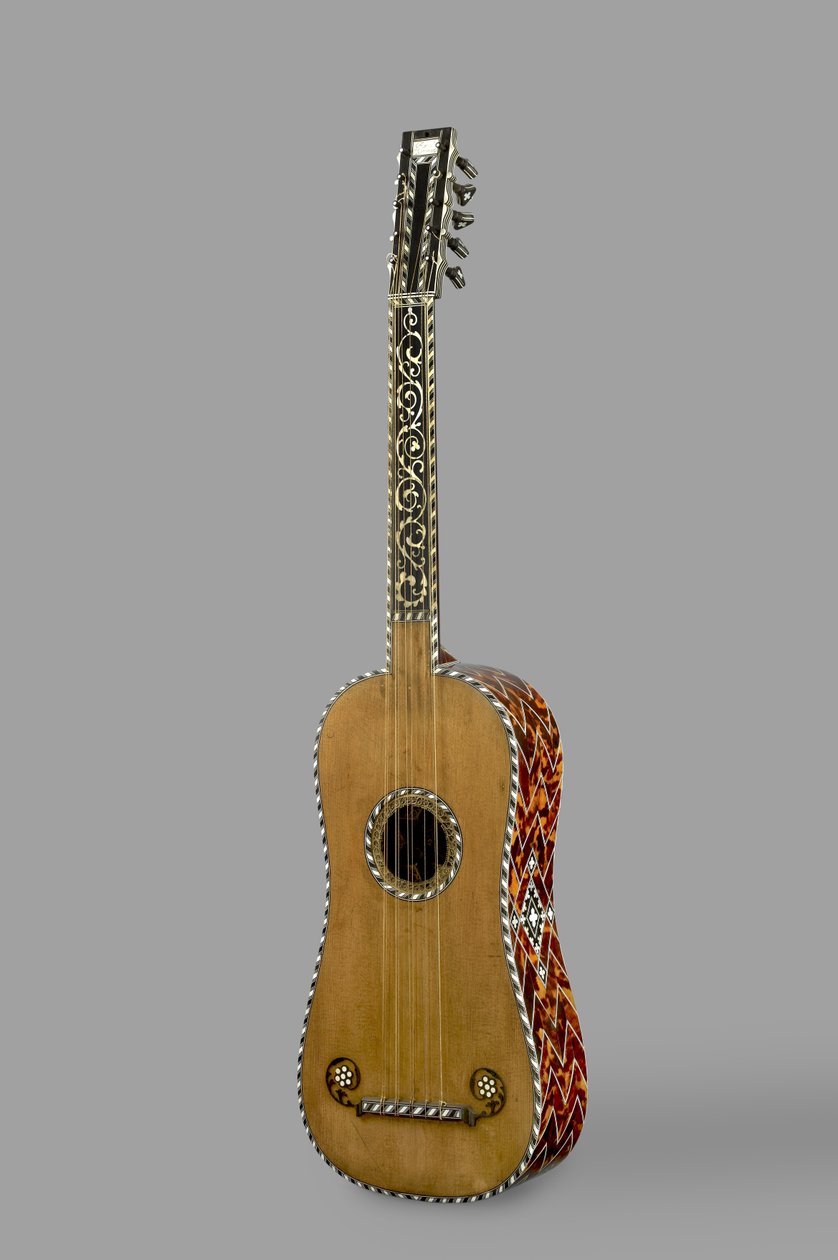 Guitarra, 1641 (pinho natural, carapaça de tartaruga, madrepérola, marfim) de Rene Voboam