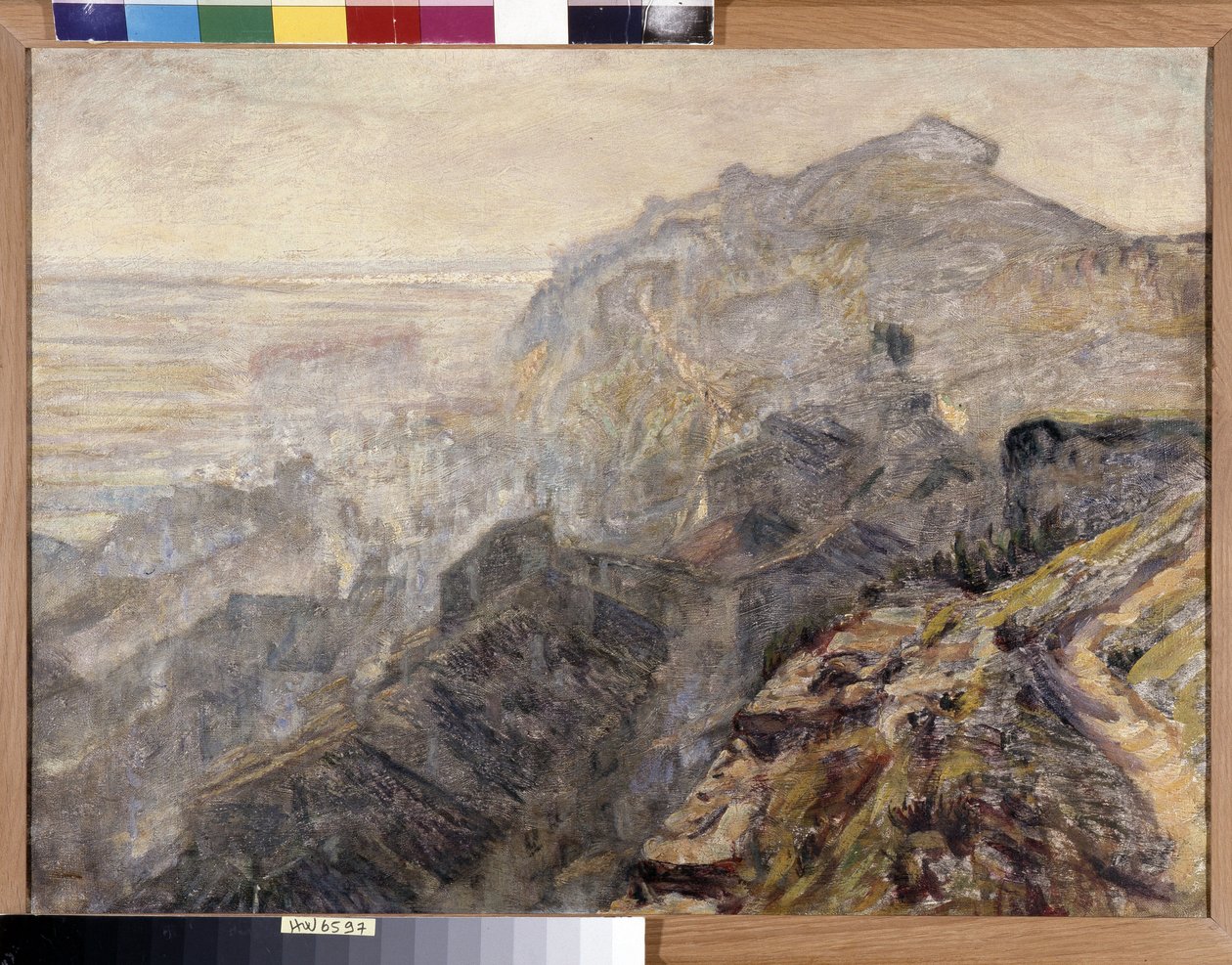 São Chamas (Saint Chamas), os telhados antigos (óleo sobre tela) de Rene Auguste Seyssaud