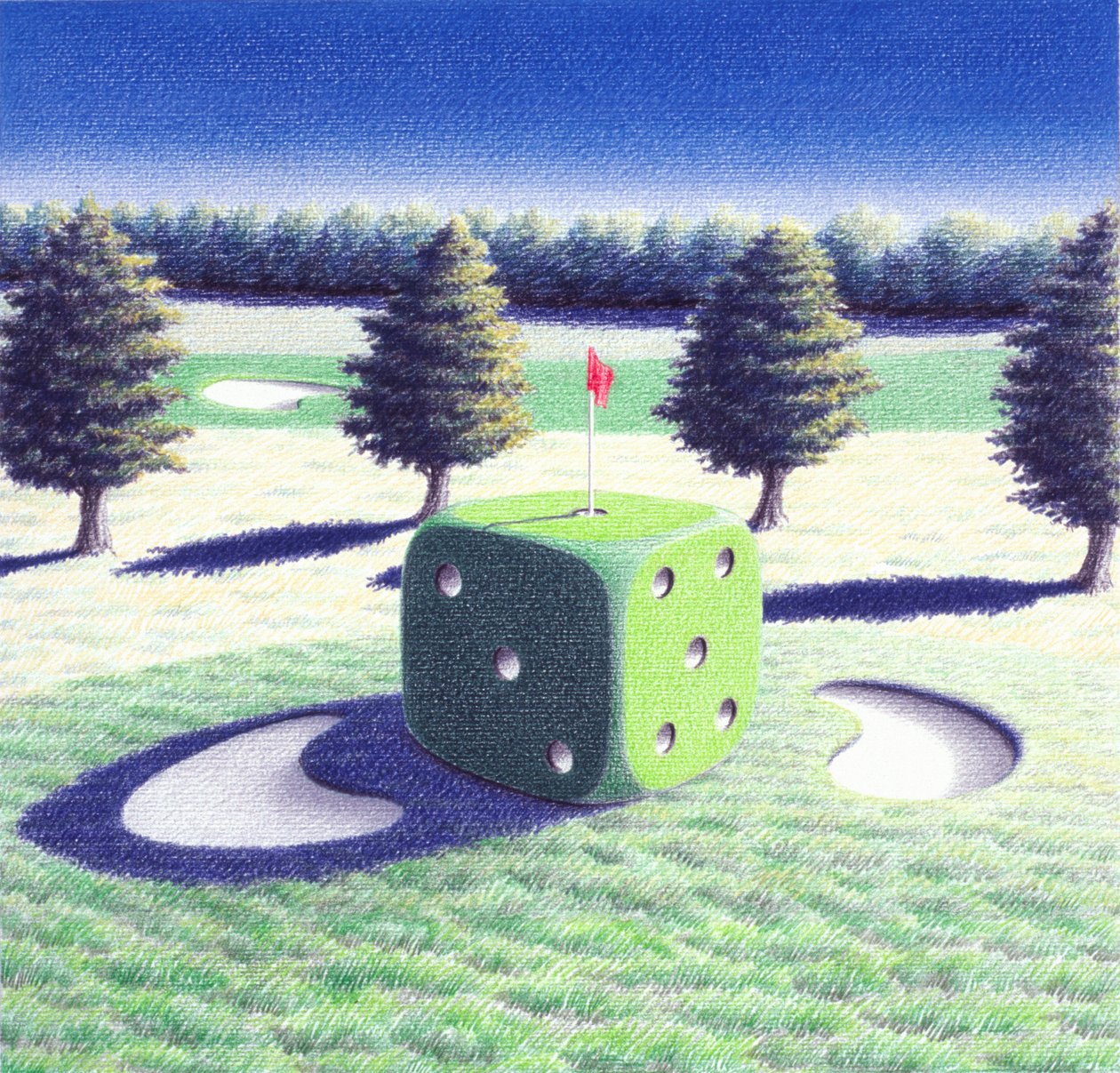 Gamble, 2002, desenho a lápis de cor sobre papel de Rene Boin