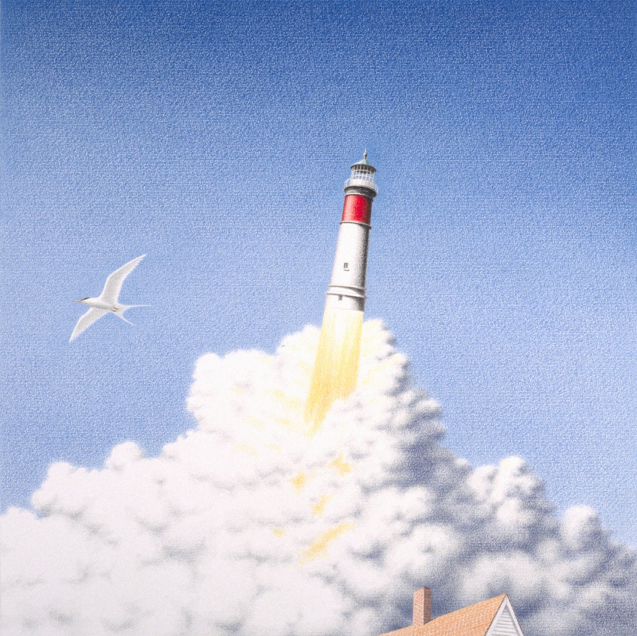 Launch, 2000, desenho a lápis de cor sobre papel de Rene Boin