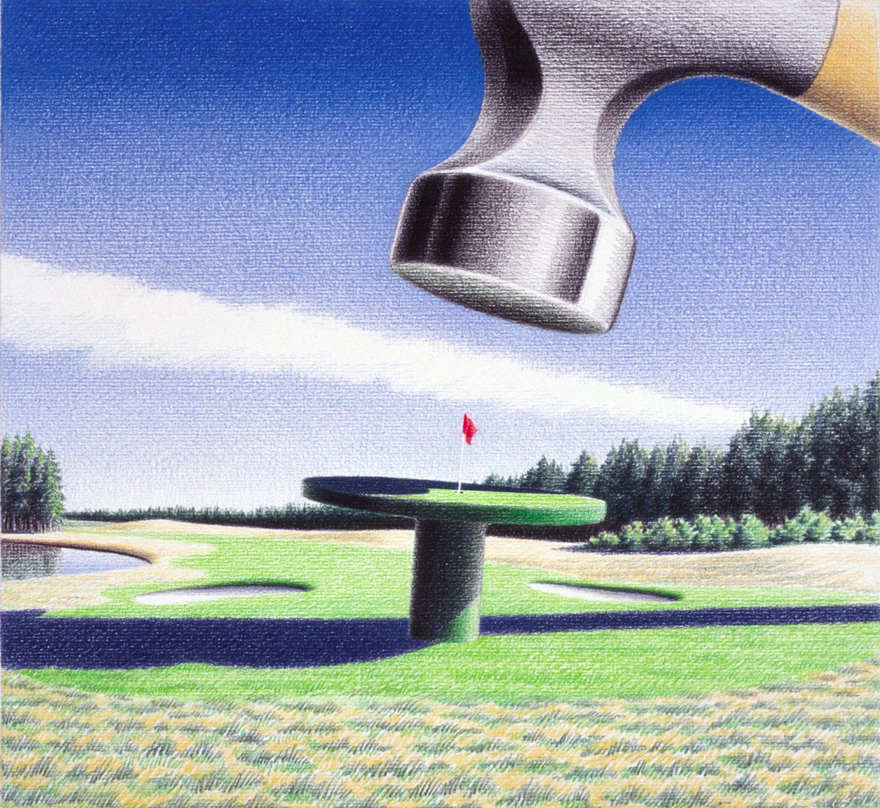 Pin, 2002, desenho a lápis de cor sobre papel de Rene Boin