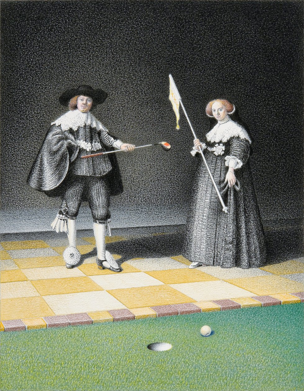 REMBRANDT-Golf, 2016, desenho a lápis de cor sobre papel de Rene Boin