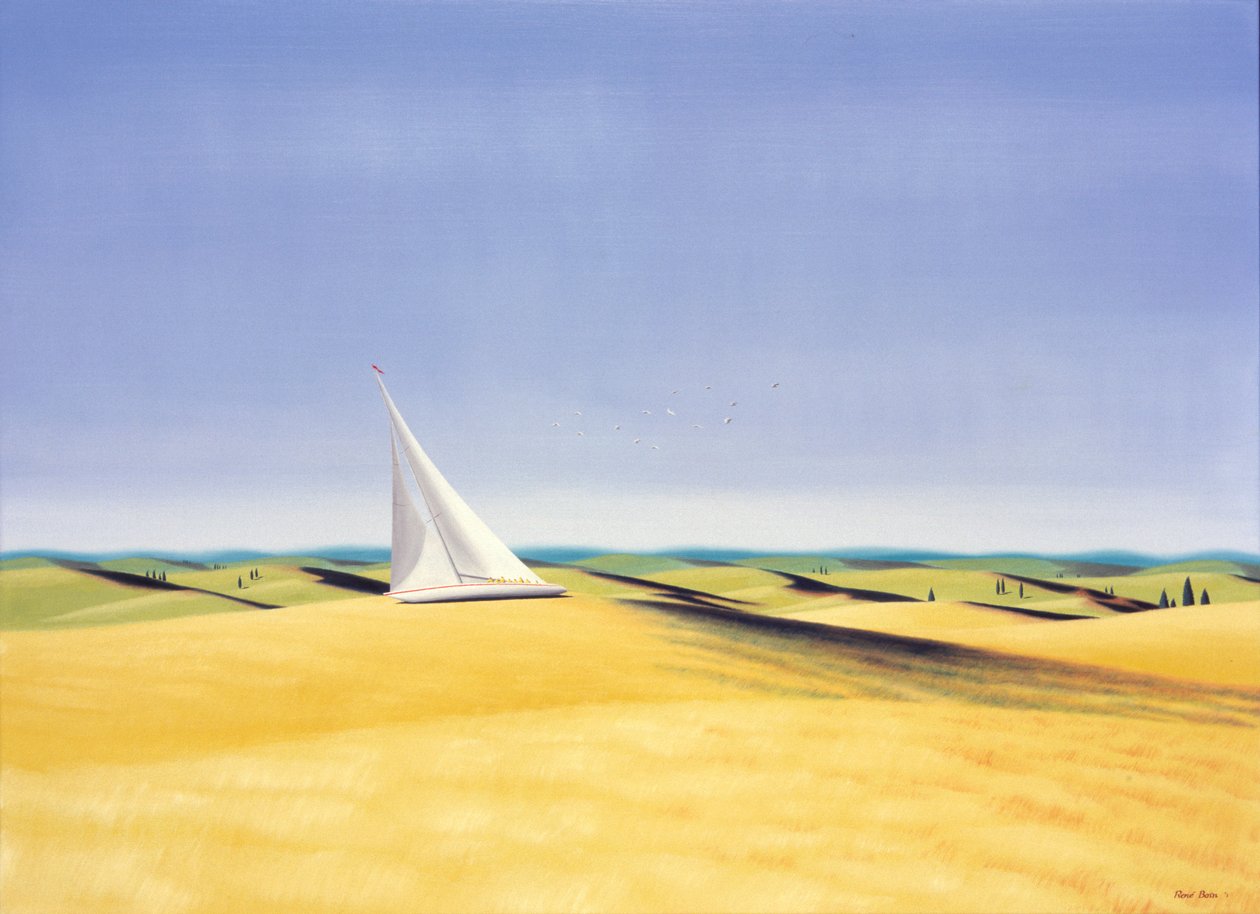 Navegando na Toscana, 2001, Óleo sobre tela de Rene Boin
