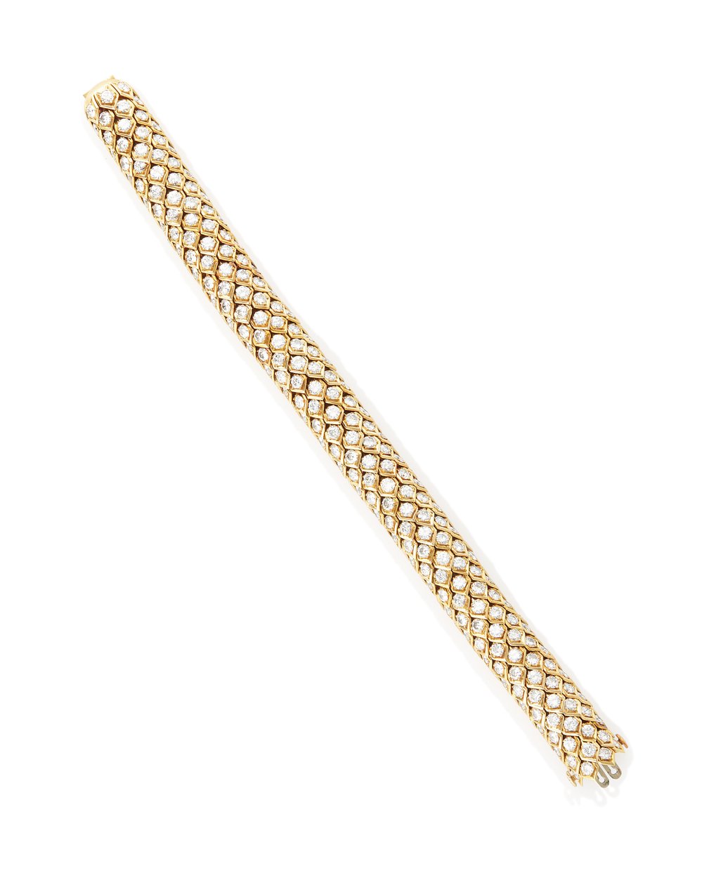 Uma das três pulseiras "Honeycomb", década de 1950 de Rene Boivin