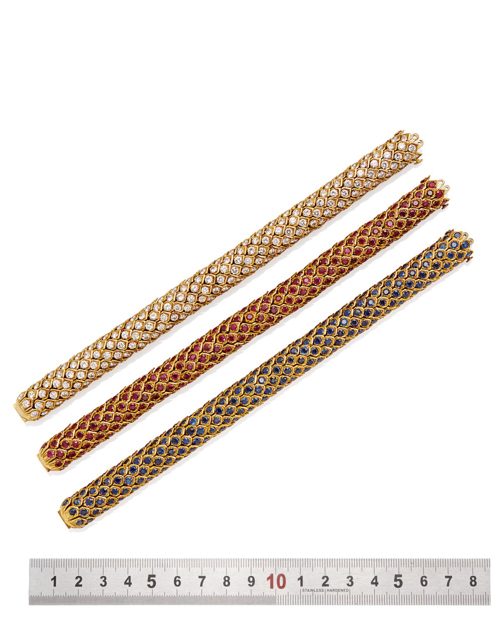 Três pulseiras &39;Honeycomb&39; de Rene Boivin