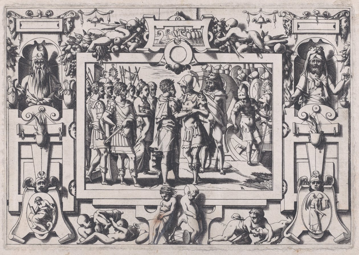 Jason chega a Colchis Jason finalmente chegou a Colchis..., 1563. de Rene Boyvin