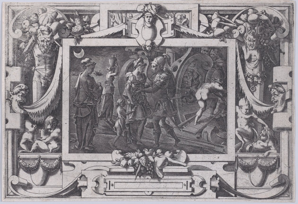 Medeia Embarca com Jason Noite Súbita com Jason Medea Deixando Cólquida no Leste de Argo..., 1563. de Rene Boyvin