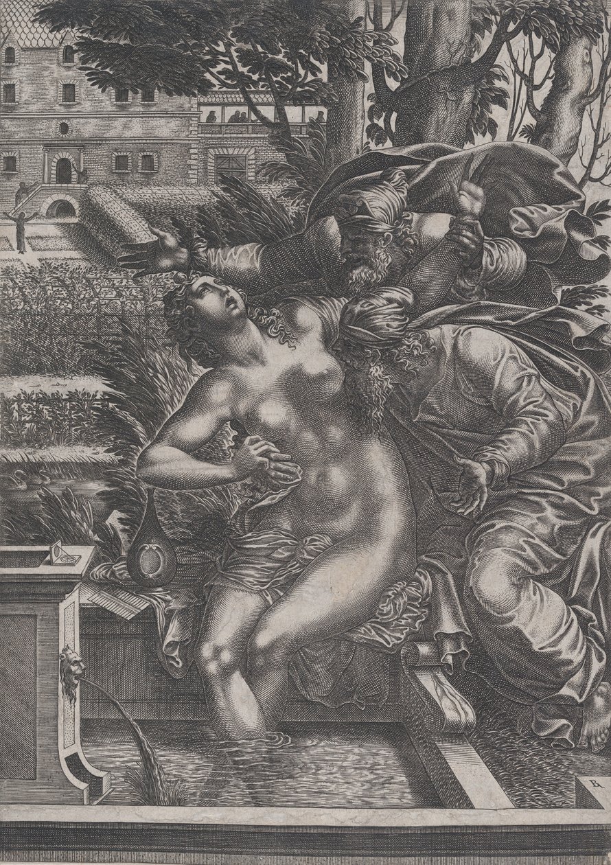Susana e os Anciãos. de Rene Boyvin