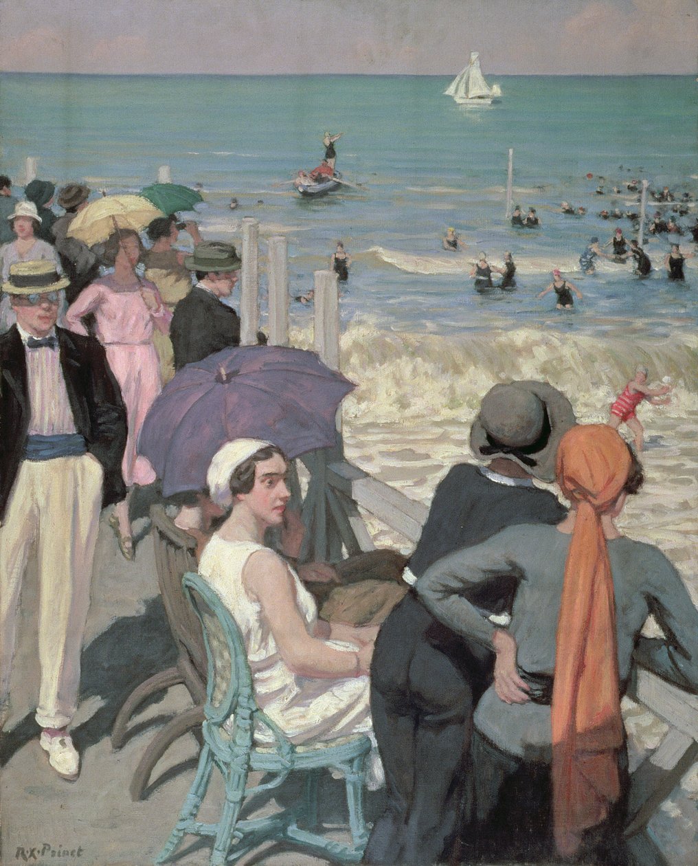 Hora do banho em Cabourg (óleo sobre tela) de René François Xavier Prinet