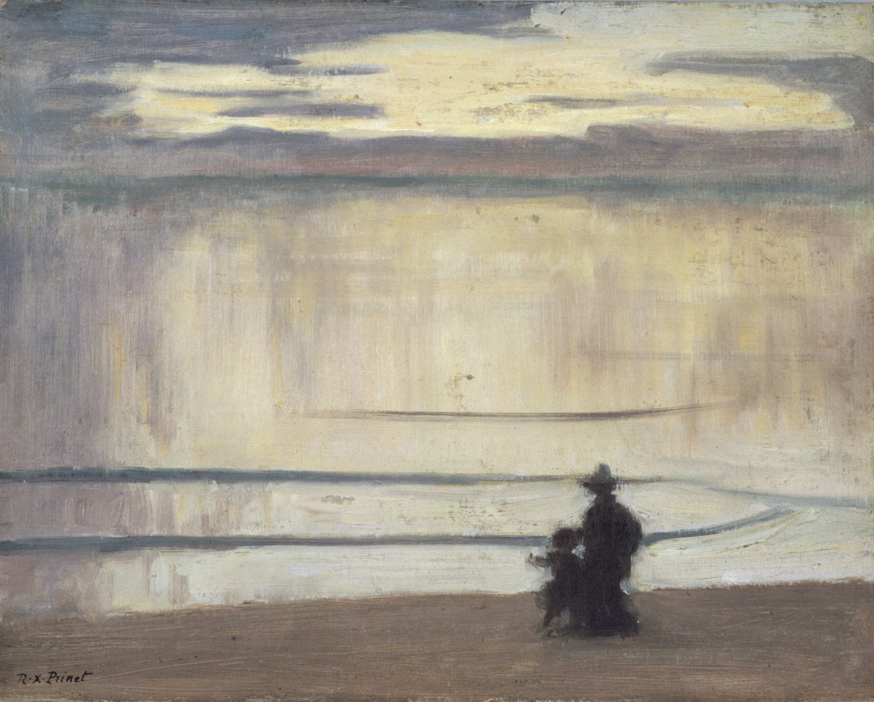 Entre Chien et Loup, c.1910 (óleo sobre painel) de René François Xavier Prinet