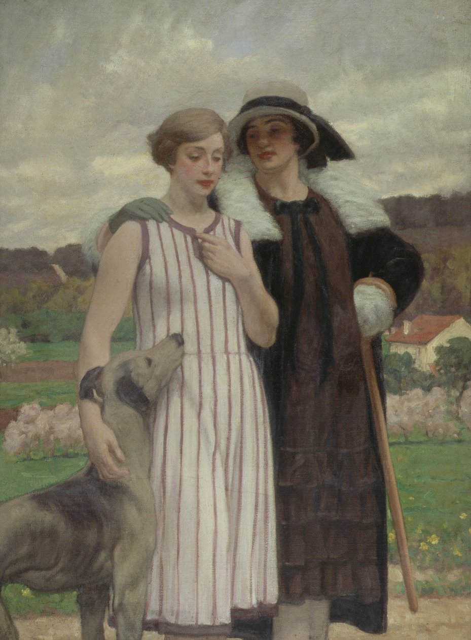 Os Dois Amigos (óleo sobre tela) de René François Xavier Prinet