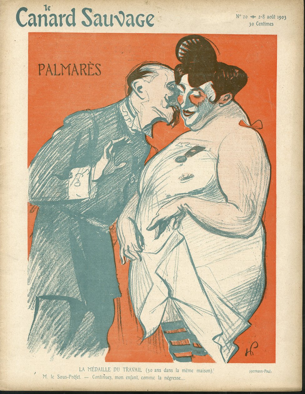 Ilustração de Hermann-Paul (1864-1940) para The Wild Duck Cover, No. 20 de Rene George Hermann Paul