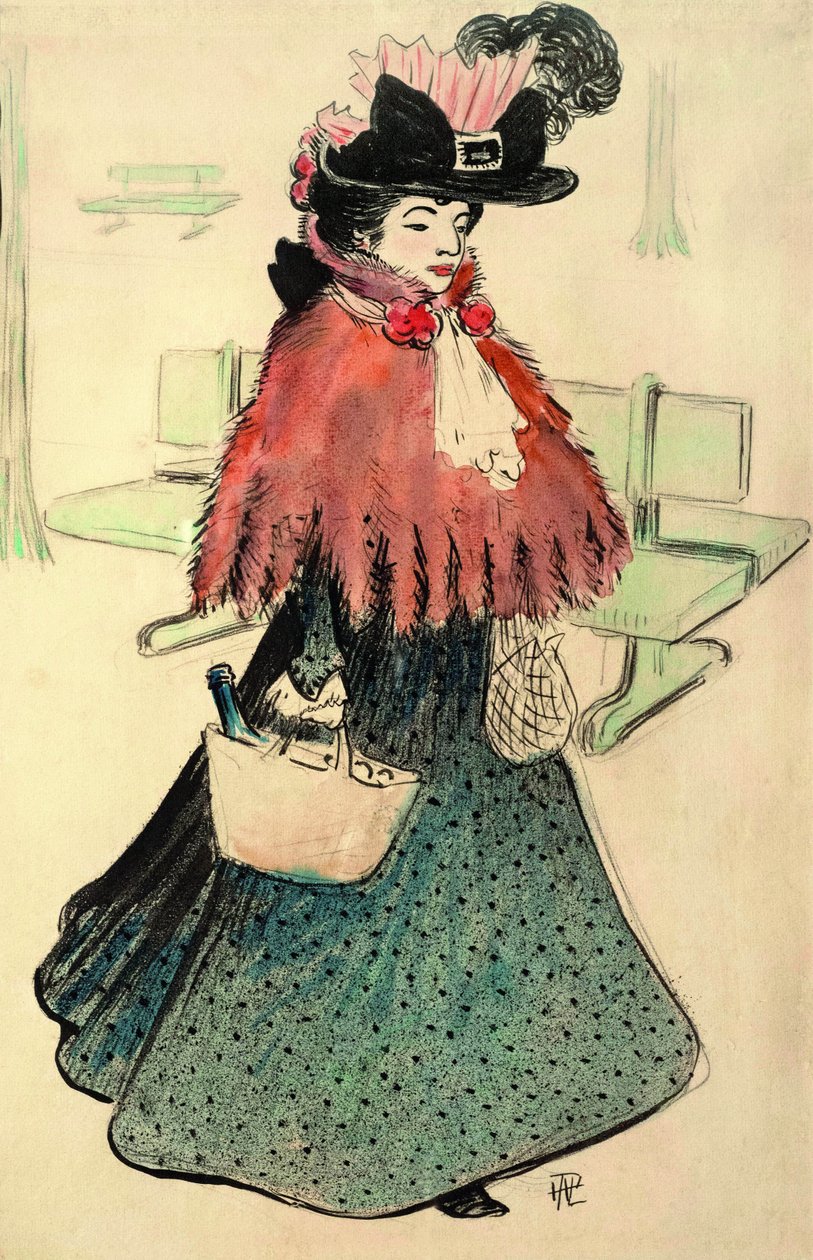 A bela judia vai às compras. Revista Le Rire, 1896. de Rene Georges Hermann Paul