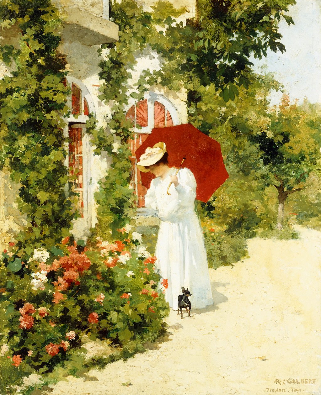 The Red Parasol, 1891 de Rene Joseph Gilbert