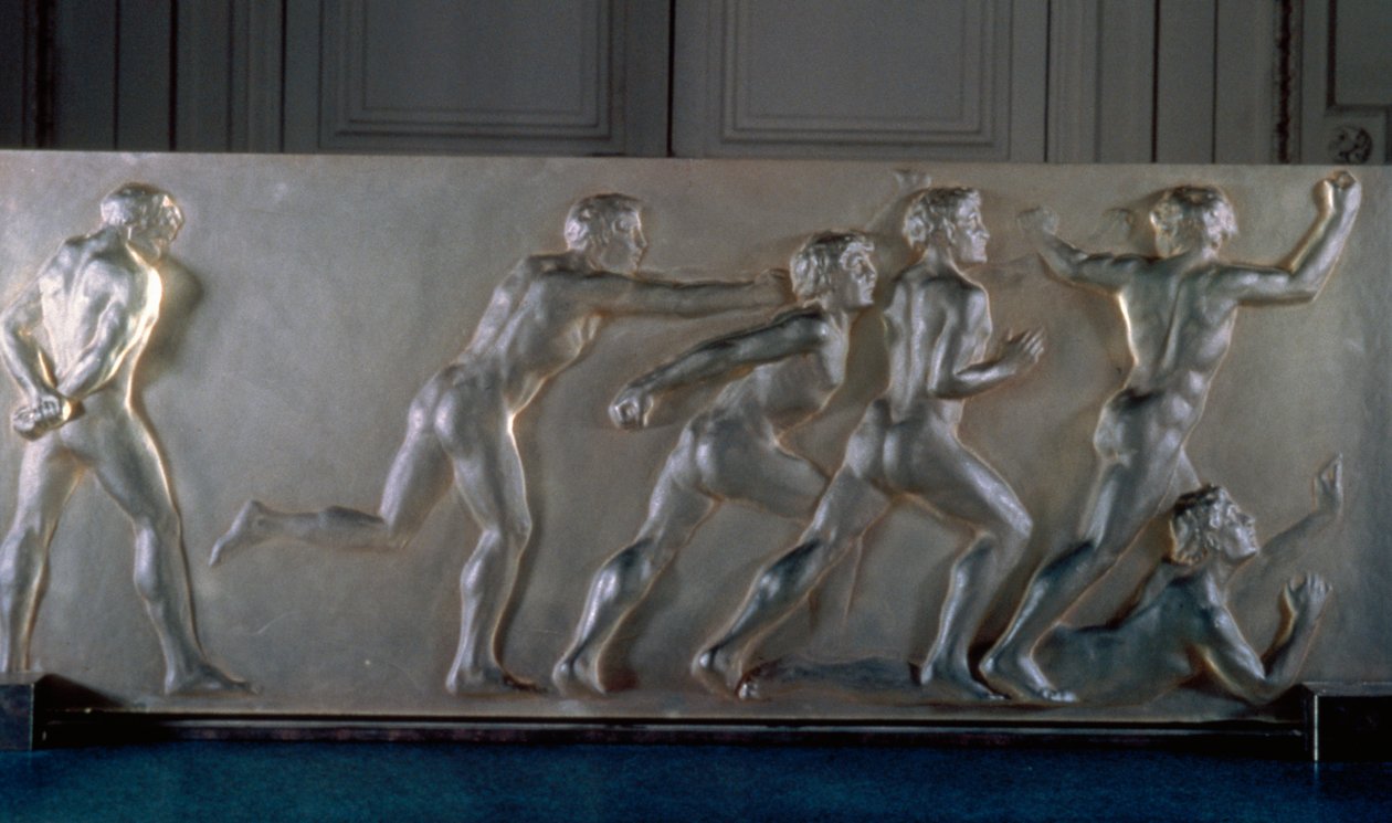 Painel de Atletas em vidro de Rene Jules Lalique