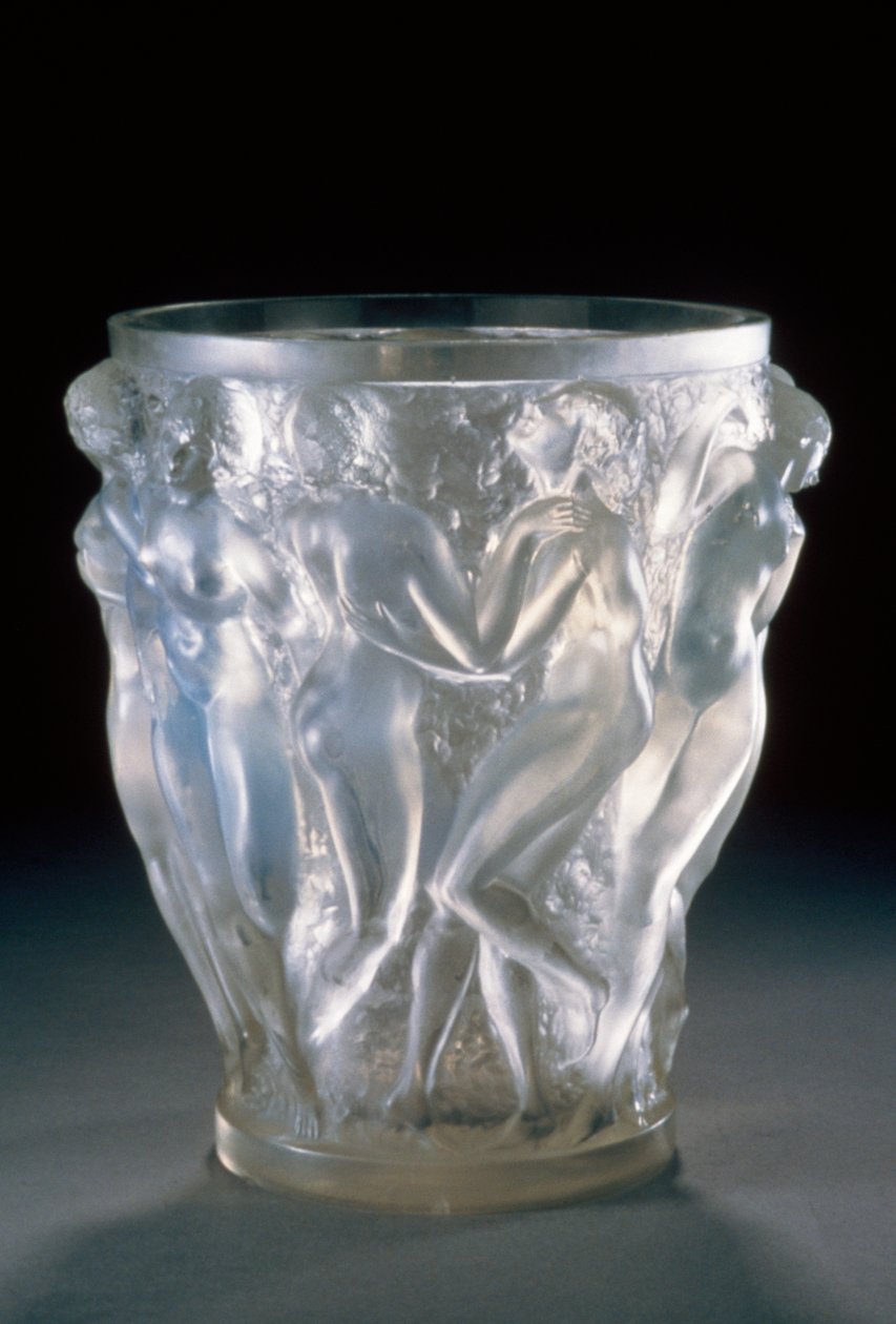 Vaso Bacchantes em vidro opalino, ca. 1920, de René Lalique (1860-1945). França, século XX. de Rene Jules Lalique