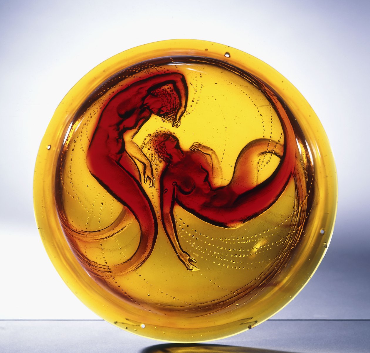 Deux Sirenes; um lustre de vidro moldado extremamente raro, de Rene Jules Lalique