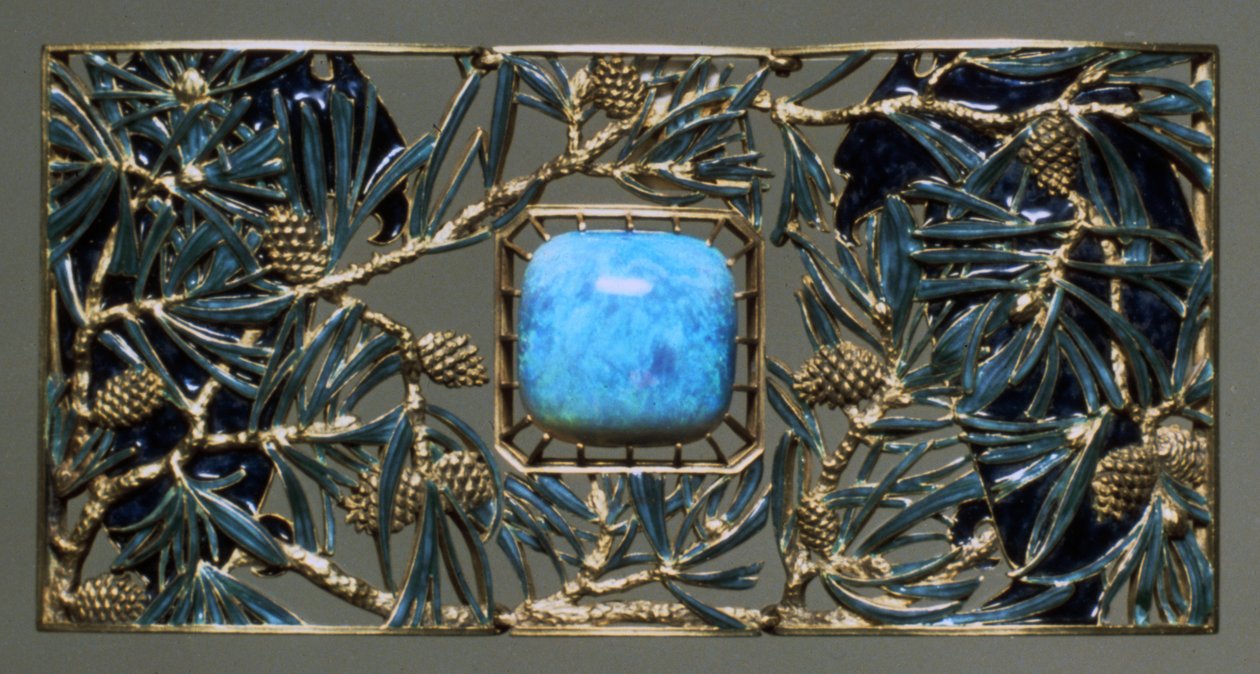Placa para águias e gargantilha de pinho, c1899-1901 de Rene Jules Lalique