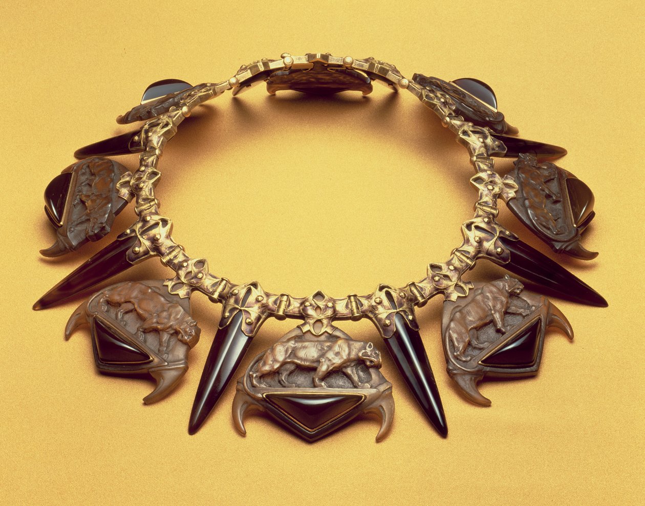 Colar de tigre, c.1904 (mídia mista) de Rene Jules Lalique
