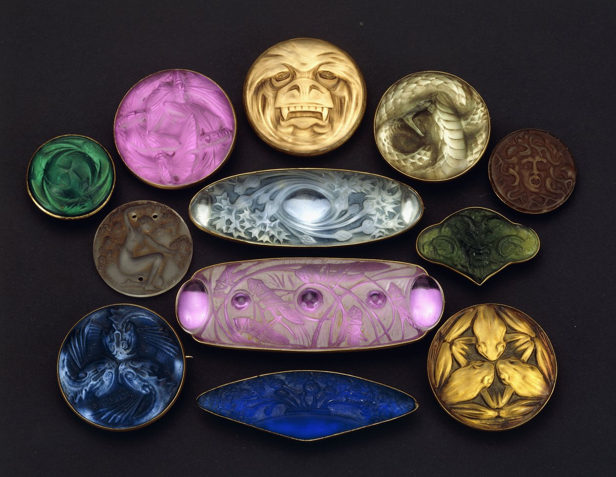 Vários itens de vidro de Rene Jules Lalique