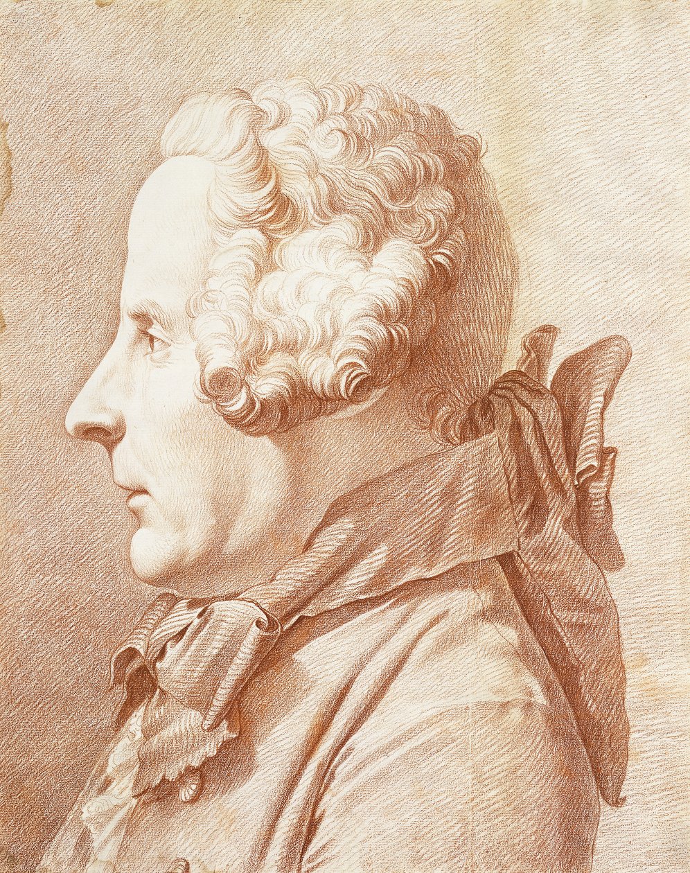 Retrato de Monsieur Hertault de Lienay, de perfil, virado para a esquerda, de Rene Michel Slodtz