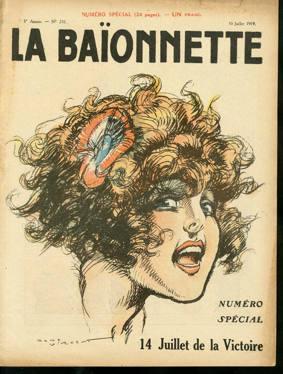Capa de "La Baionnette", número 210, Satirique en Couleurs de Rene Vincent