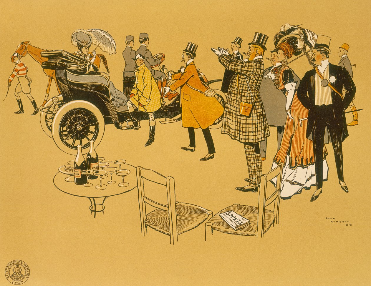 Cartaz publicitário carros Berliet, 1906 de Rene Vincent