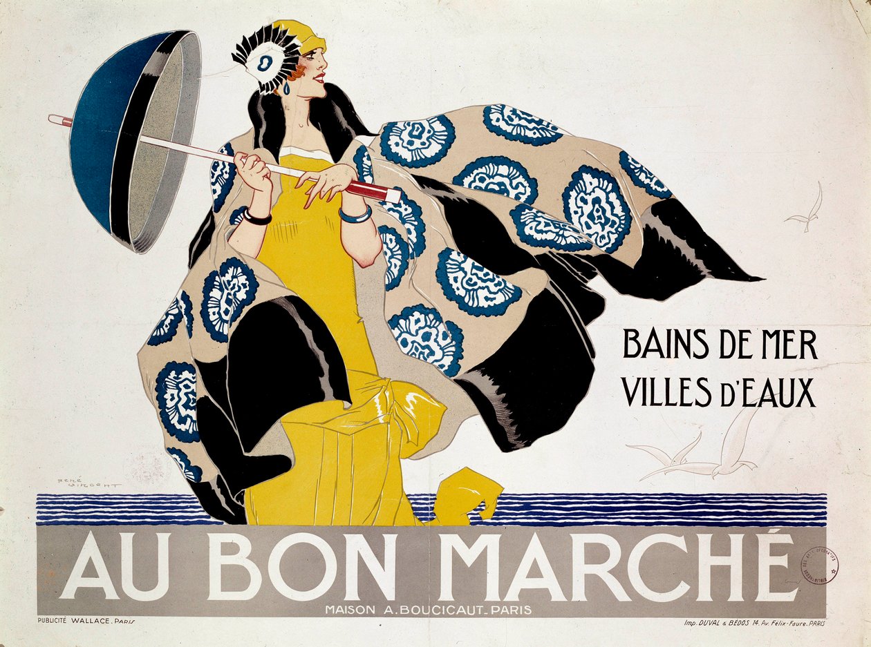 Cartaz para lojas de departamento "Au Bon Marche" (cartaz) de Rene Vincent