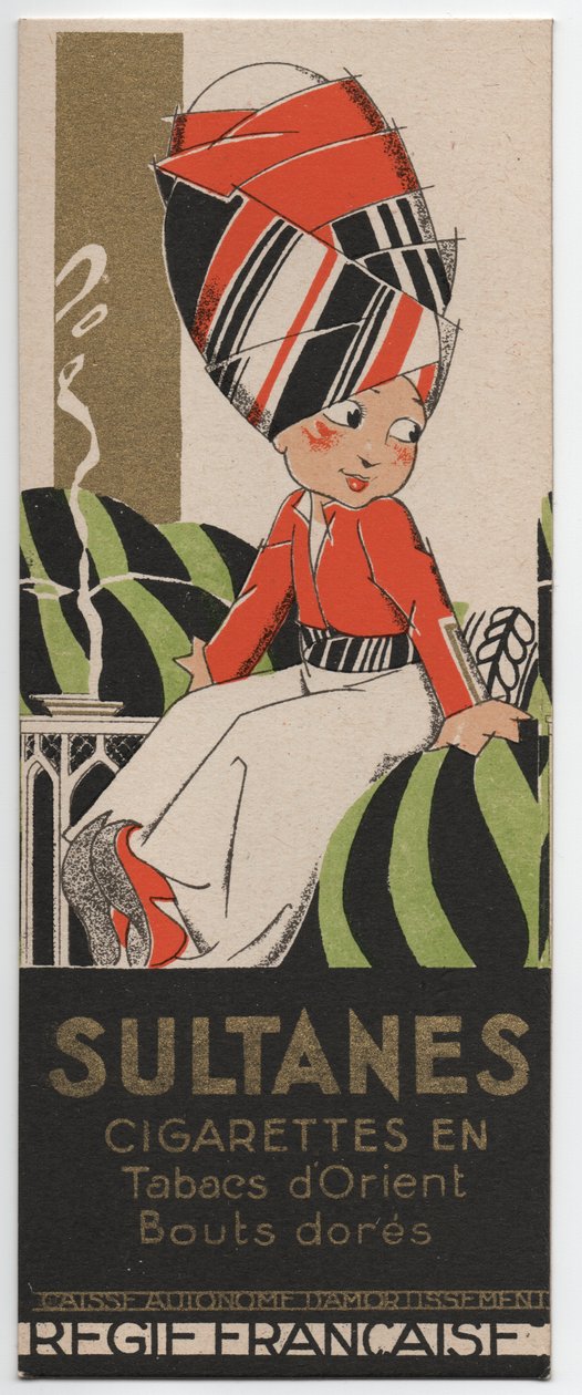 Sultanes Cigarettes, ca. 1930 (Impressão a estêncil) de Rene Vincent