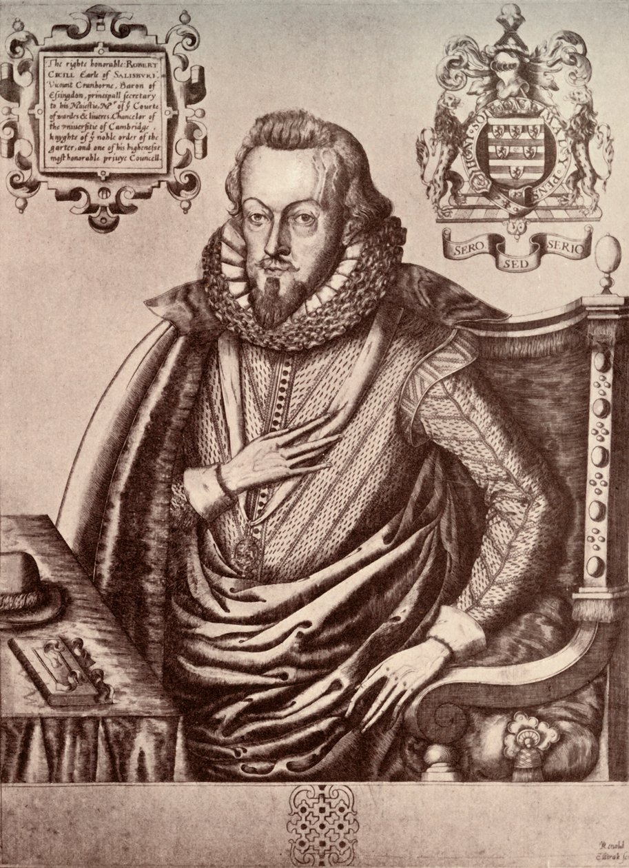 Robert Cecil, primeiro conde de Salisbury, início do século XVII, 1911 de Renold Elstrack