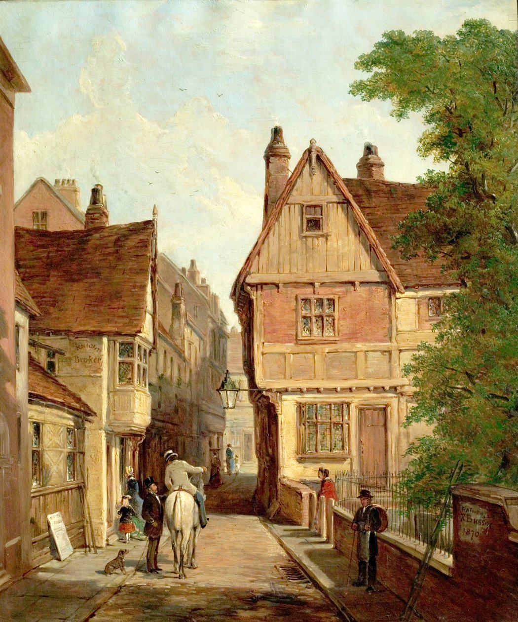 Casas antigas, St. Peters Gate, Nottingham, 1842, 1870 de Reuben Bussey