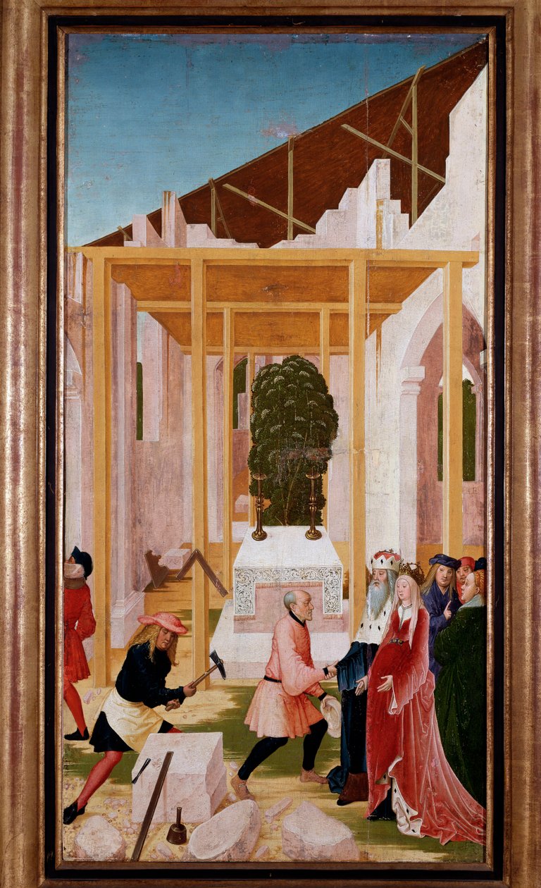 A construção da Abadia de Klosterneuburg (Áustria) (pintura de Reuland  Frueauf the Elder