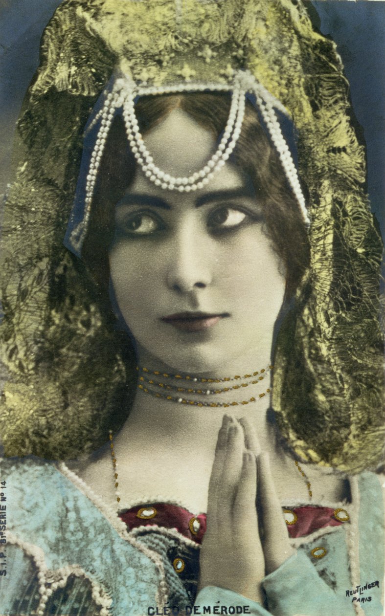 Postal representando o dançarino Cleo de Merode (1875-1966) (foto colorida) de Reutlinger Studio