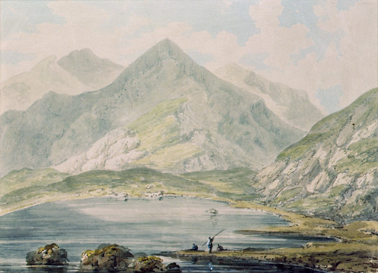 Vista de Snowdon (wc no papel) de Rev. Richard Salvey Booth