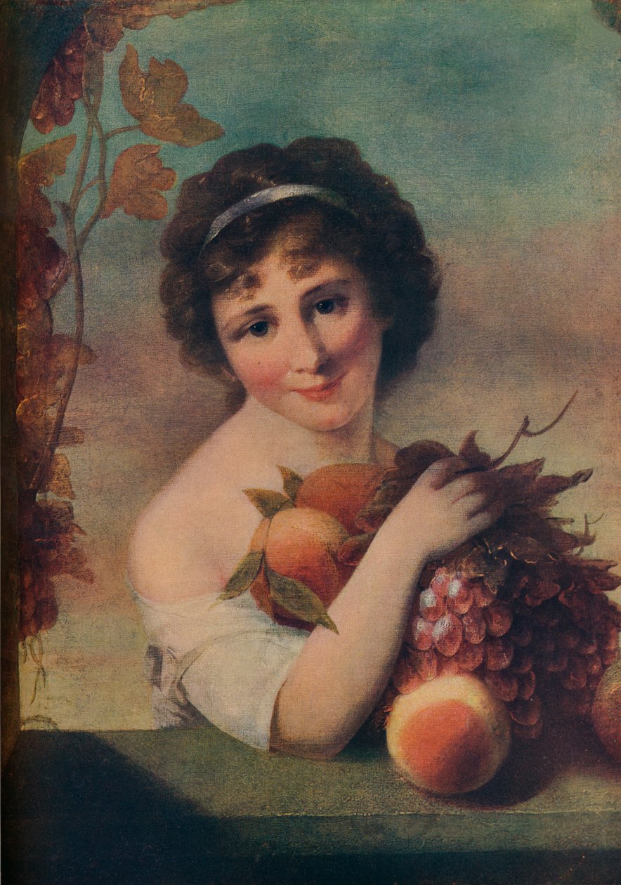 Menina com frutas, c1780, 1910 de Rev. Matthew William Peters