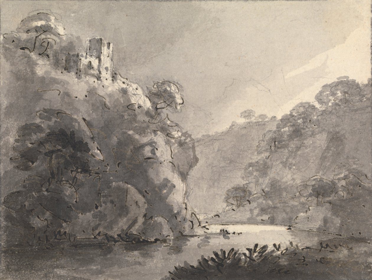 Paisagem com Castelo numa Colina à Esquerda de Rev. William Gilpin