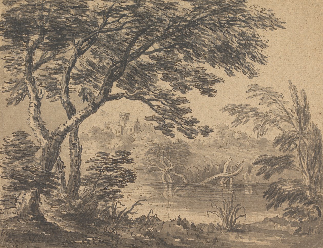 Paisagem com Igreja em Fundo de Rev. William Gilpin