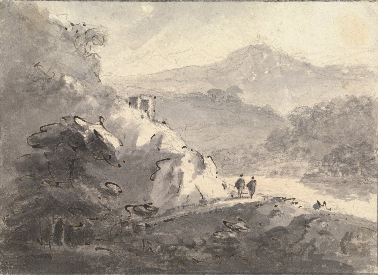 Paisagem com duas figuras numa estrada de Rev. William Gilpin