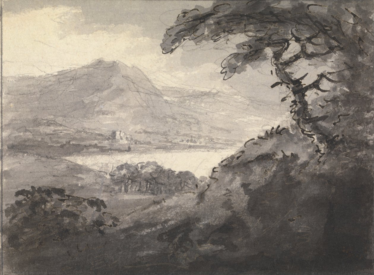 Paisagem montanhosa com um lago de Rev. William Gilpin