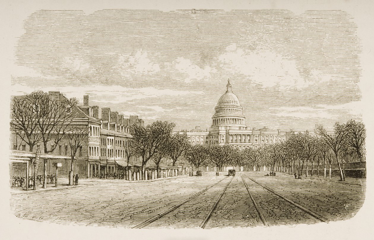 O edifício do Capitólio, Washington DC, c.1880 de Reverend Samuel Manning