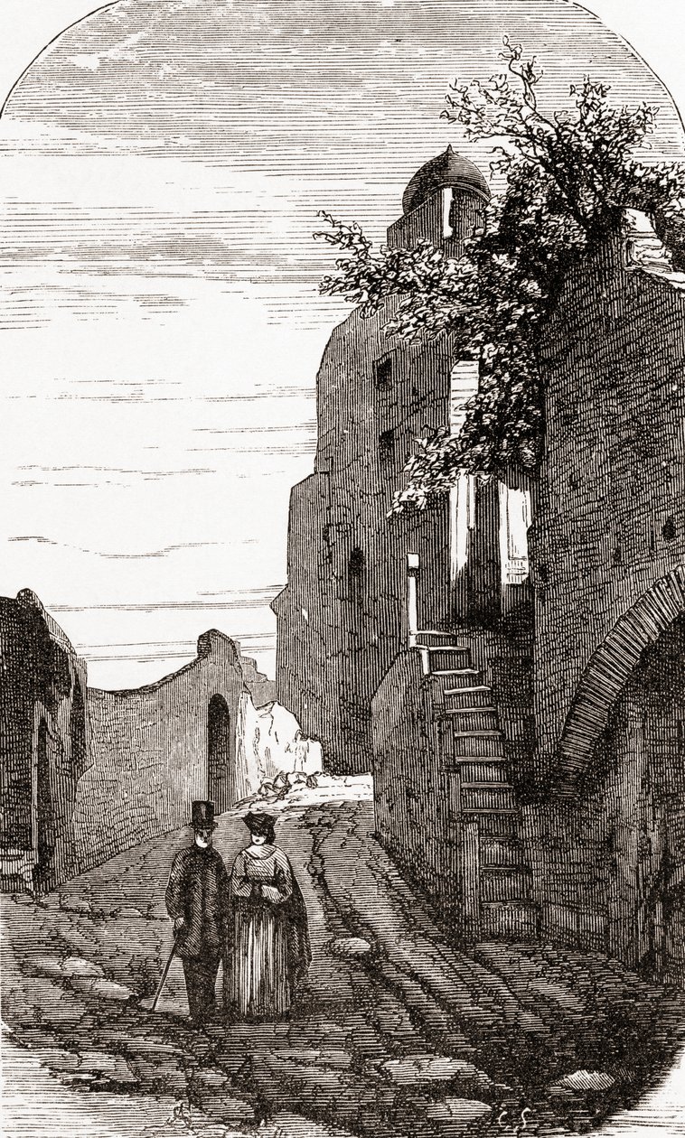 Clivus Victoria no Monte Palatino, Roma, Itália, no final do século XIX. De Italian Pictures do Rev. Samuel Manning, publicado em 1890. de Reverend Samuel Manning