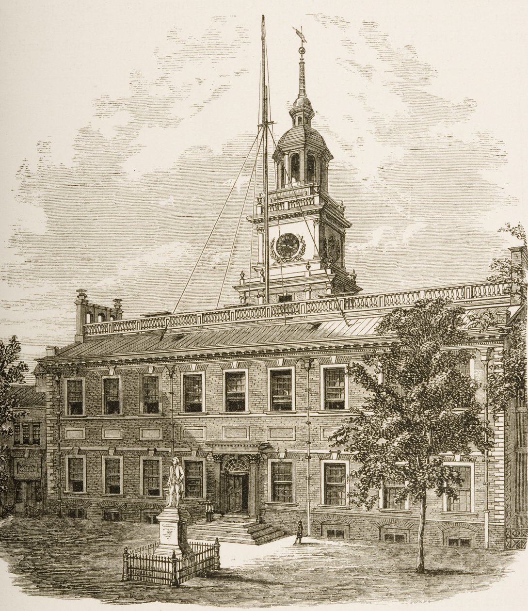 Tribunal da Comarca ou, Independence Hall, Filadélfia Pensilvânia, c.1880 de Reverend Samuel Manning