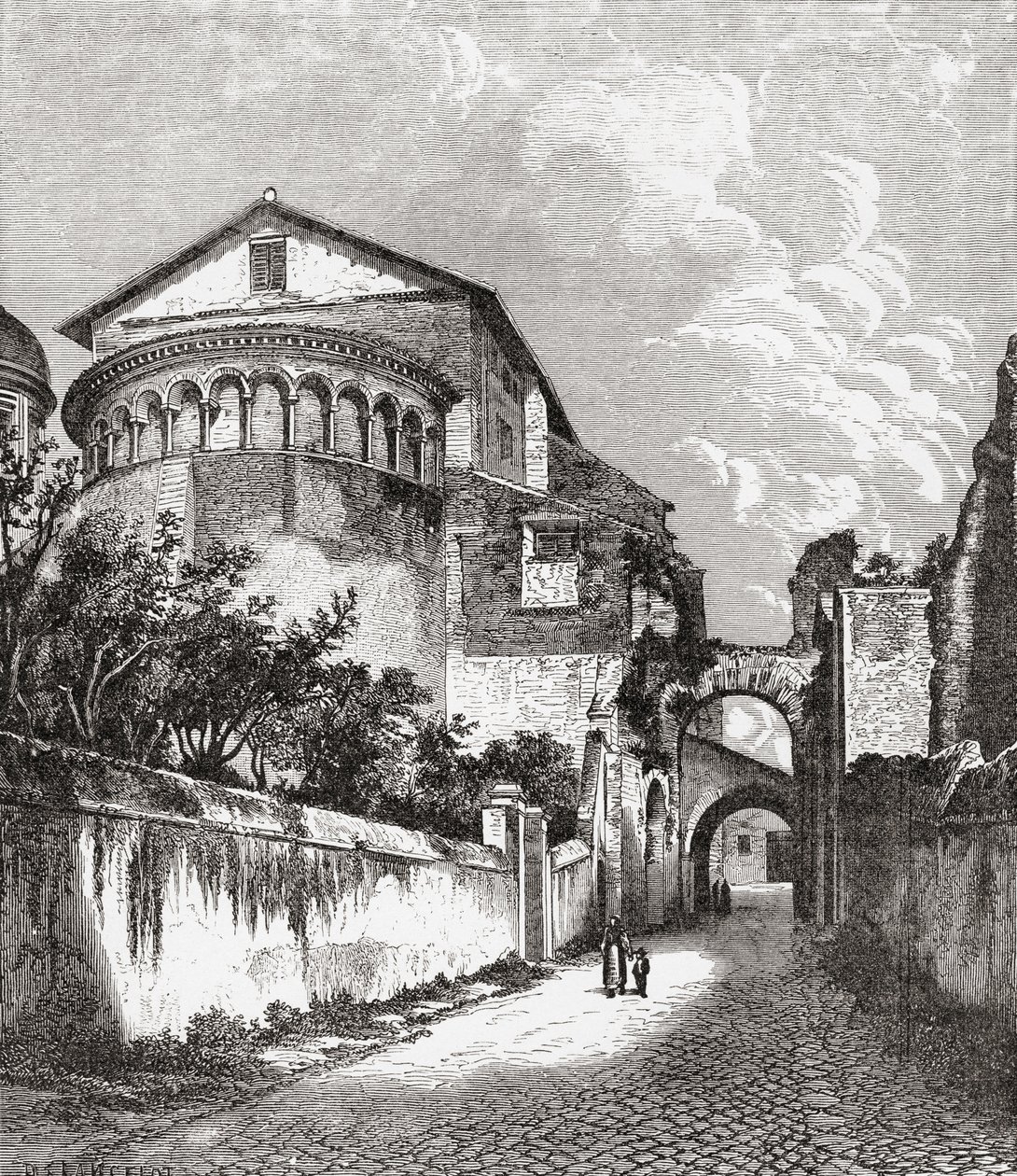 A igreja de Santi Giovanni e Paolo, Colina Celiana, Roma, Itália, no final do século XIX. De Italian Pictures do Rev. Samuel Manning, publicado por volta de 1890. de Reverend Samuel Manning