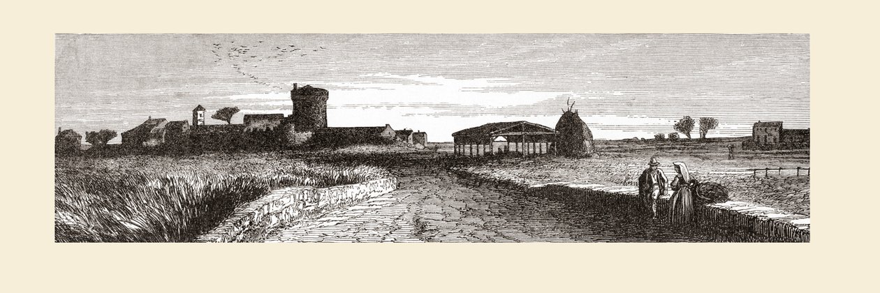 A paisagem perto de Ostia, Roma, Itália, no final do século XIX. De Italian Pictures do Rev. Samuel Manning, publicado por volta de 1890. de Reverend Samuel Manning