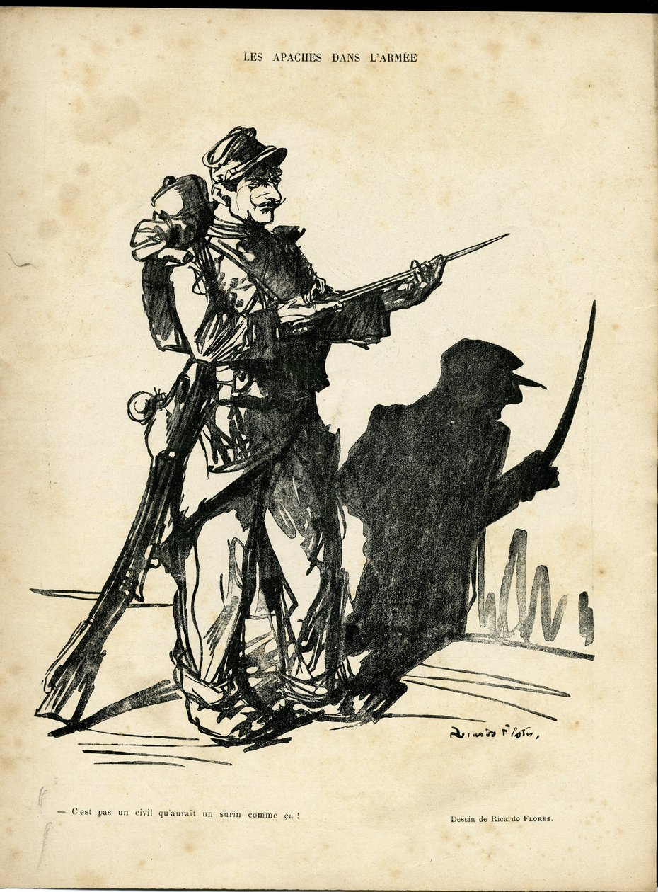 Ilustração de Ricardo Flores (1878-1918) em Le Lire, 22/01/10 - Apaches na Armee - Apaches proxenetes - Sombra/luz de Ricardo Flores