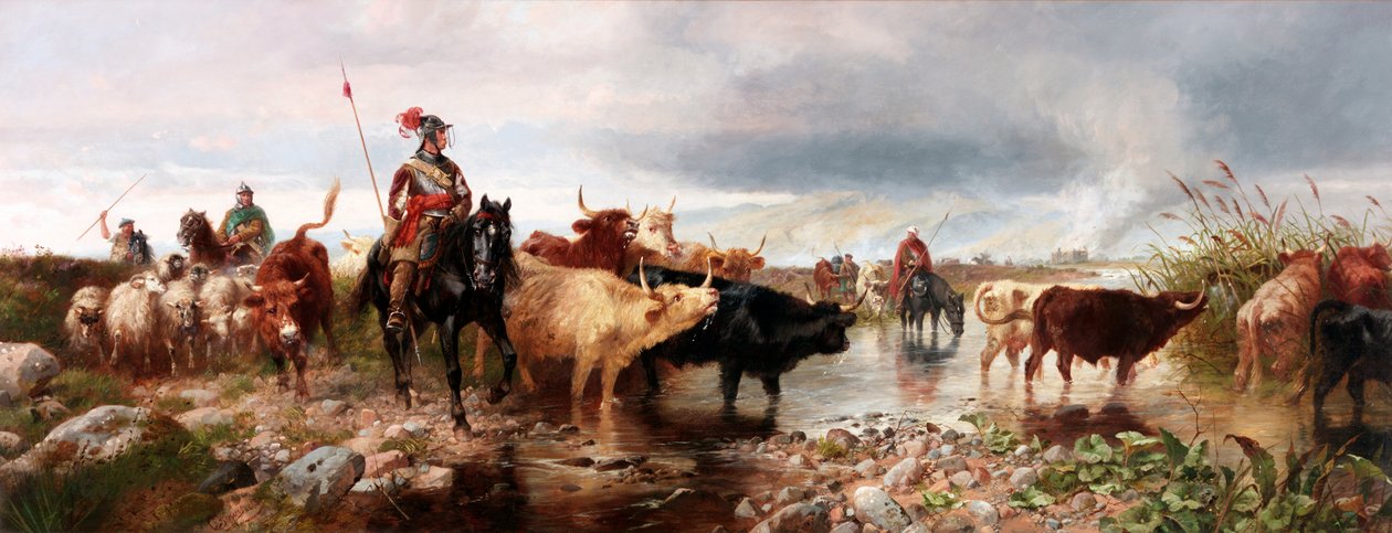 Um ataque à fronteira em um castelo inglês, 1880 de Richard Beavis