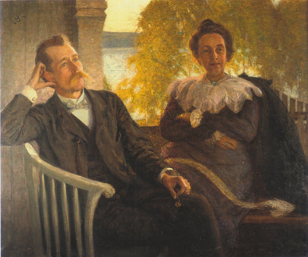 Autor Per Hallstrom e sua esposa Helga de Richard Bergh