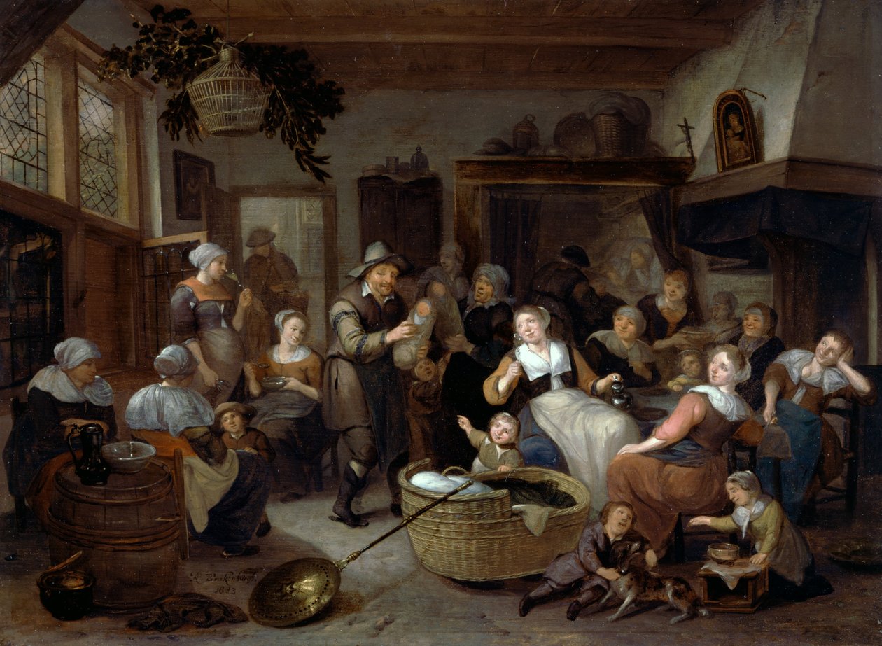 Celebração de um nascimento de Richard Brakenburgh