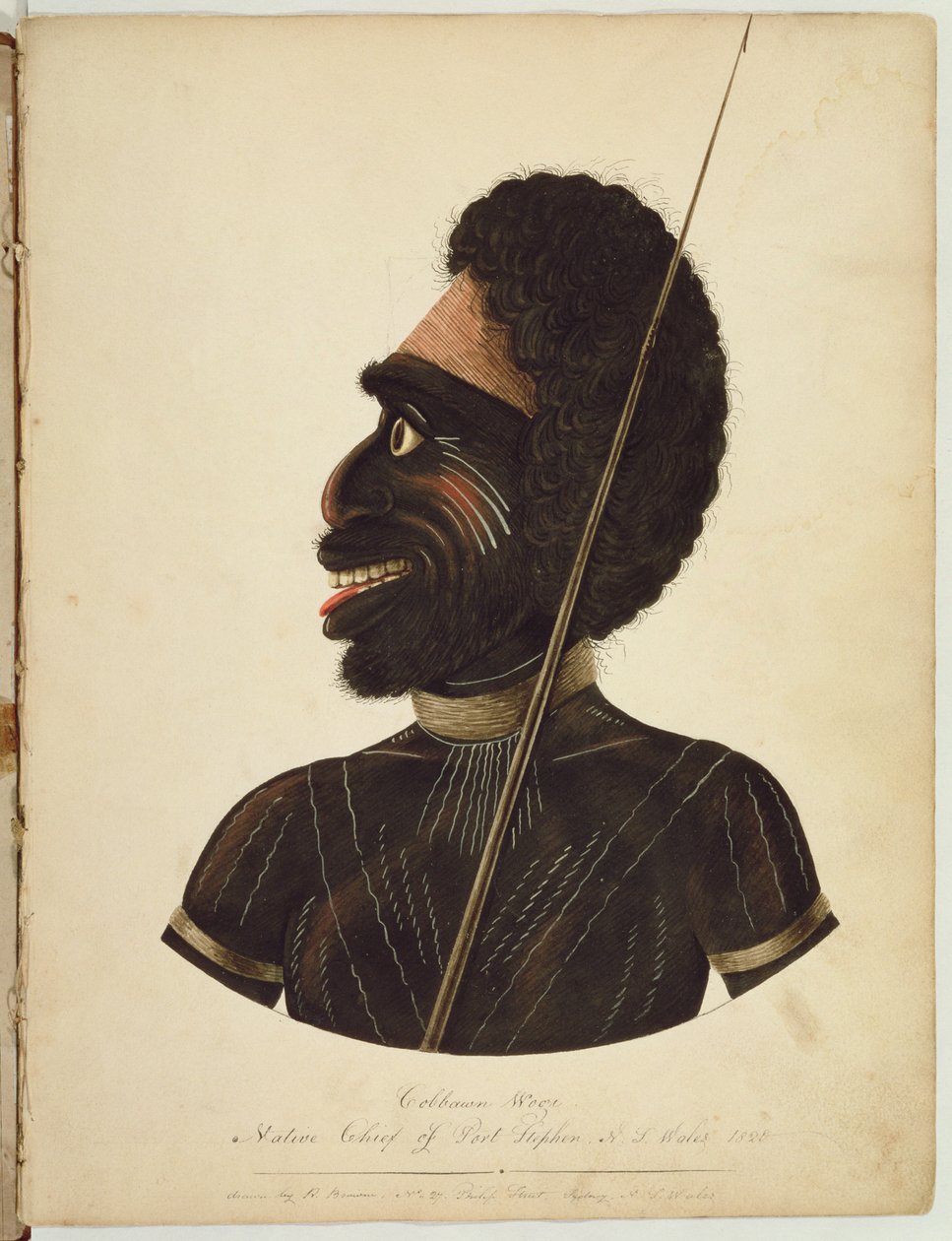 Cobbawn Wogi, chefe nativo de Port Stephen, NSW, 1820 de Richard Browne